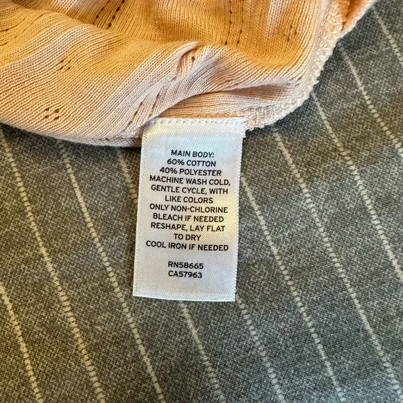 Nordstrom Treasure & Bond Pointelle Stitching Picot Trim Short Sleeve Top - Picture 5 of 5